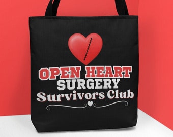 Sac fourre-tout du club des survivants de chirurgie à coeur ouvert, guerrier du coeur, cadeau du mois du coeur de sensibilisation aux maladies