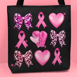 Breast Cancer Awareness Tote Bag: Pink Ribbon Support Gift
