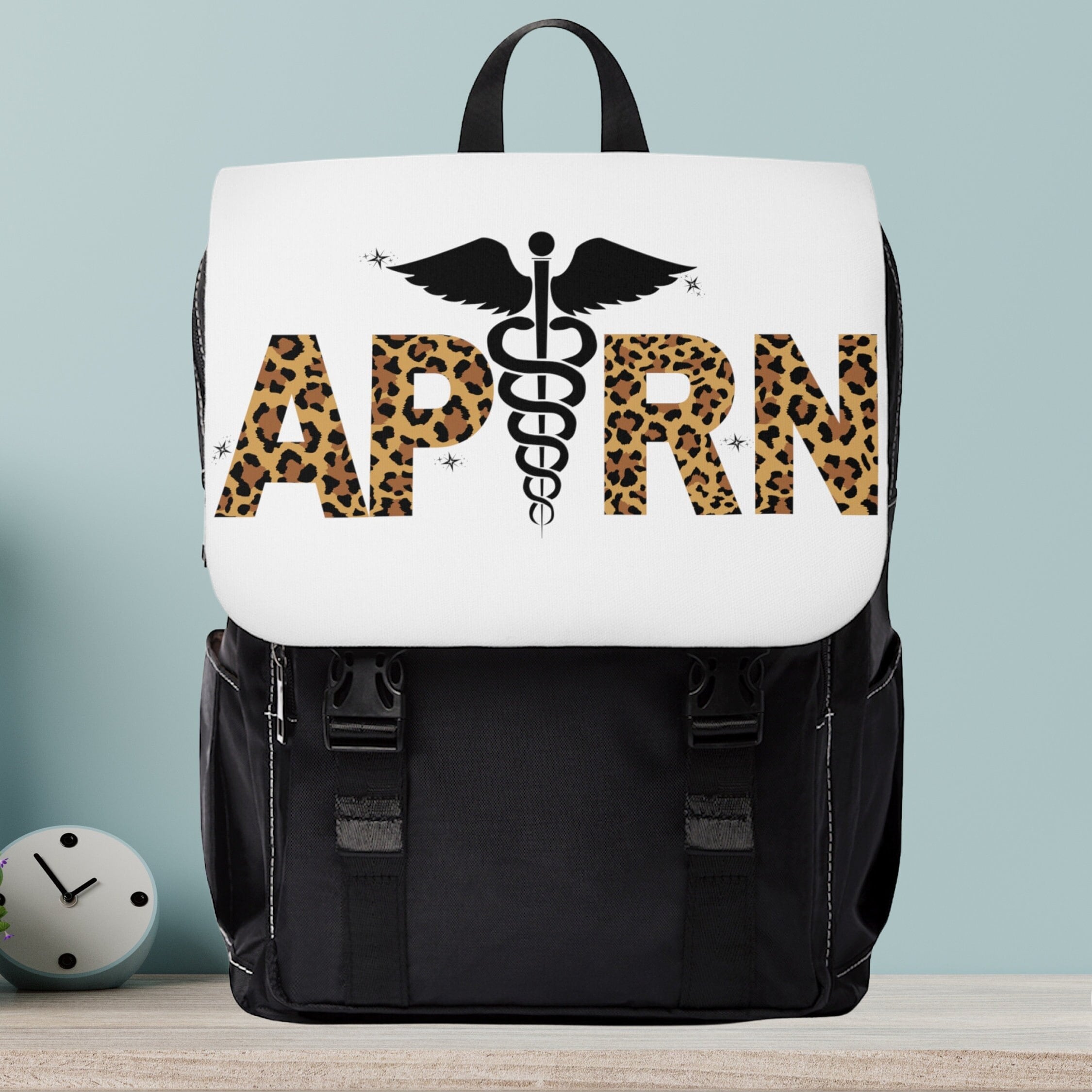 Custom Nurse Backpack Nurse Practitioner Leopard Backpack Personalized