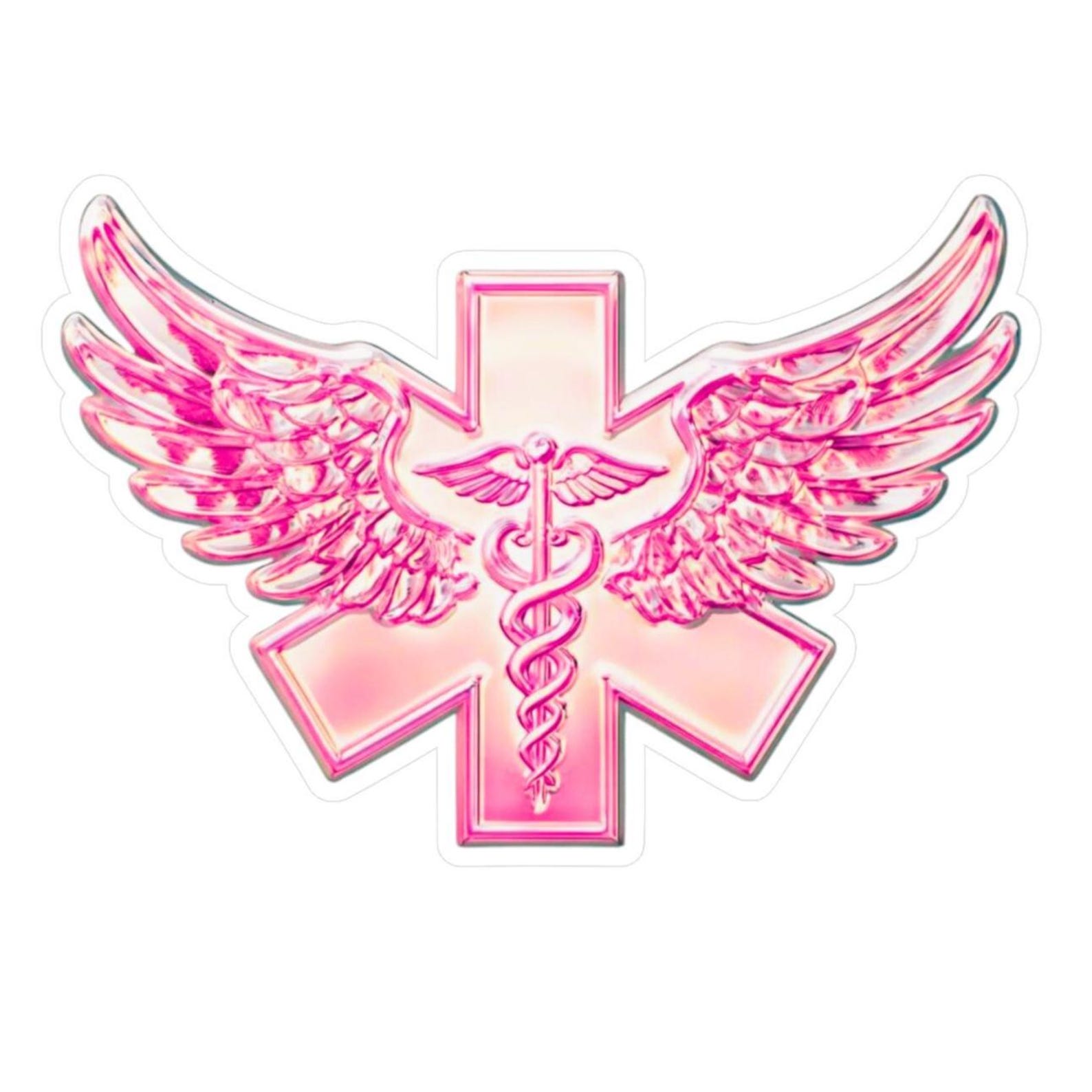 Life Support Pink Pink Star of Life Vinyl Decal: EMT Paramedic Medical Sticker - Etsy