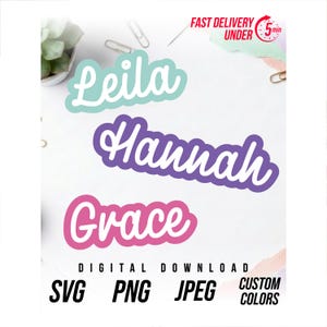 Nom SVG personnalisé, téléchargement instantané en 5 min !
