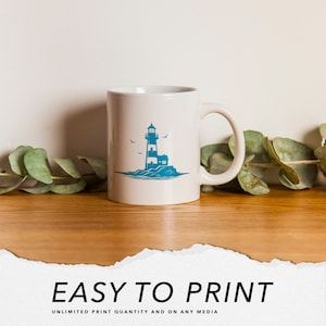 Leuchtturm SVG: Coastal Maritime Clipart | Beacon Ocean Island (Digitale Datei Sofortdownload) Bild 6