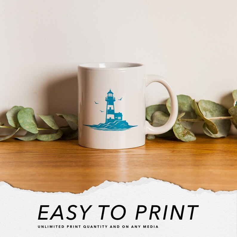 Leuchtturm SVG: Coastal Maritime Clipart | Beacon Ocean Island (Digitale Datei Sofortdownload) Bild 6