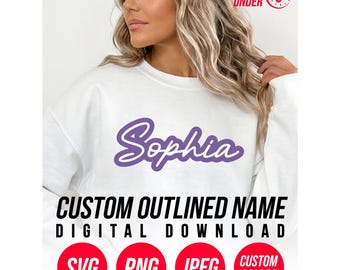 Nombre personalizado en cursiva en formato SVG en 5 minutos. Archivo de corte para vinilo decorativo personalizado (descarga digital) - N-01
