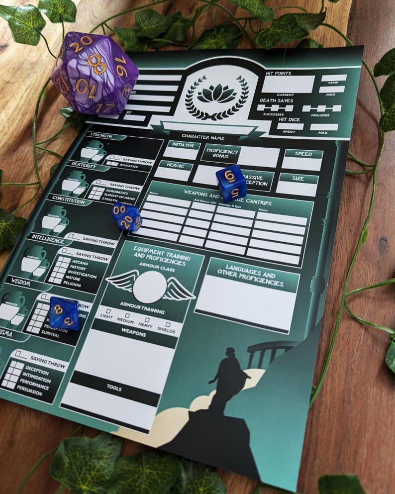 Hera D&D 5e 2024 Greek Mythology Goddess Character Sheet Fillable