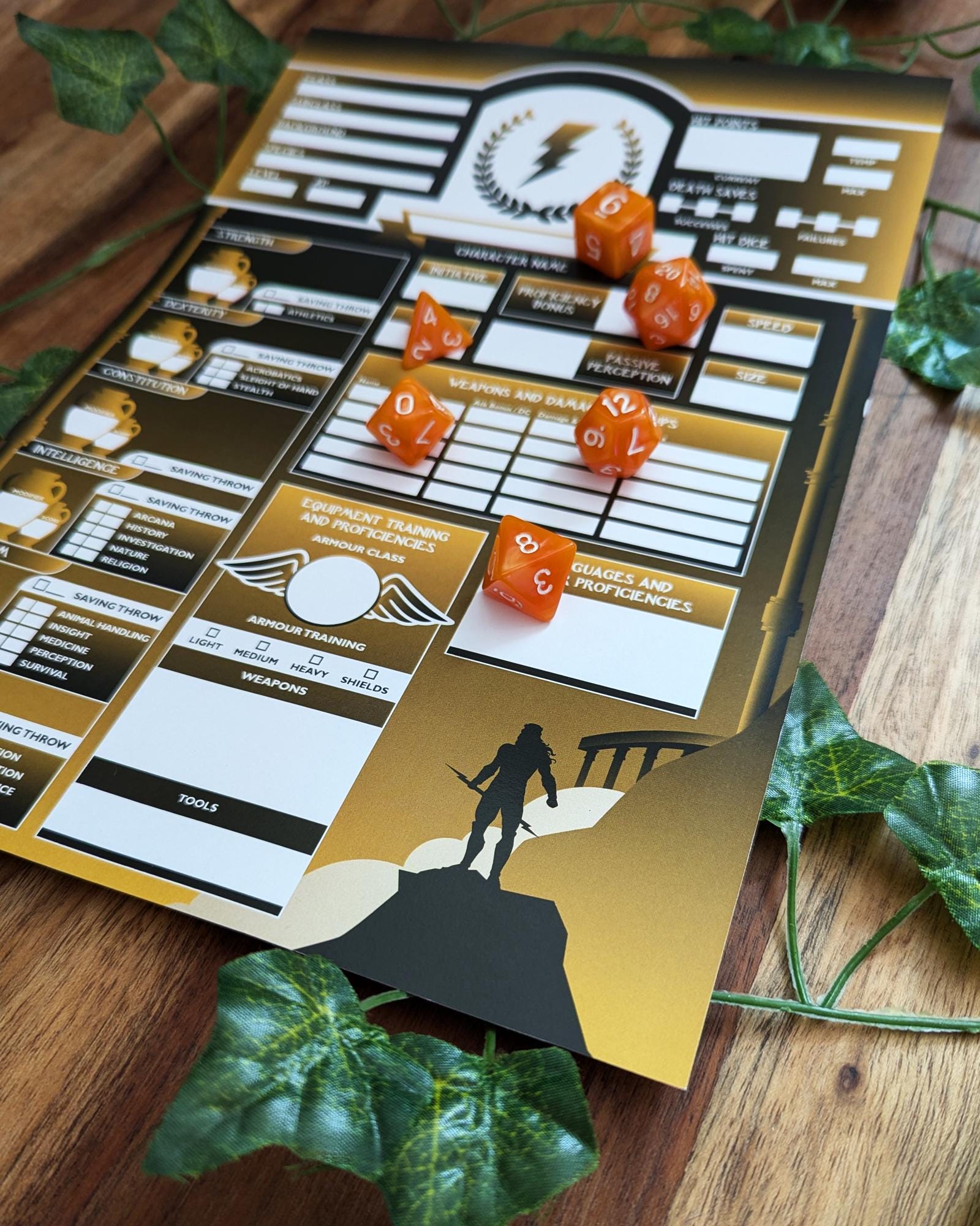 D&D 5e 2024 Greek Mythology God Zeus Character Sheet | Fillable Digital ...