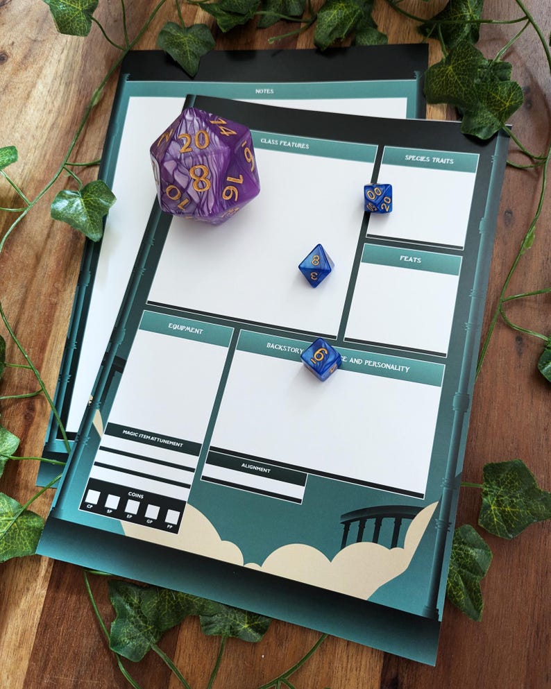 Hera D&D 5e 2024 Greek Mythology Goddess Character Sheet Fillable