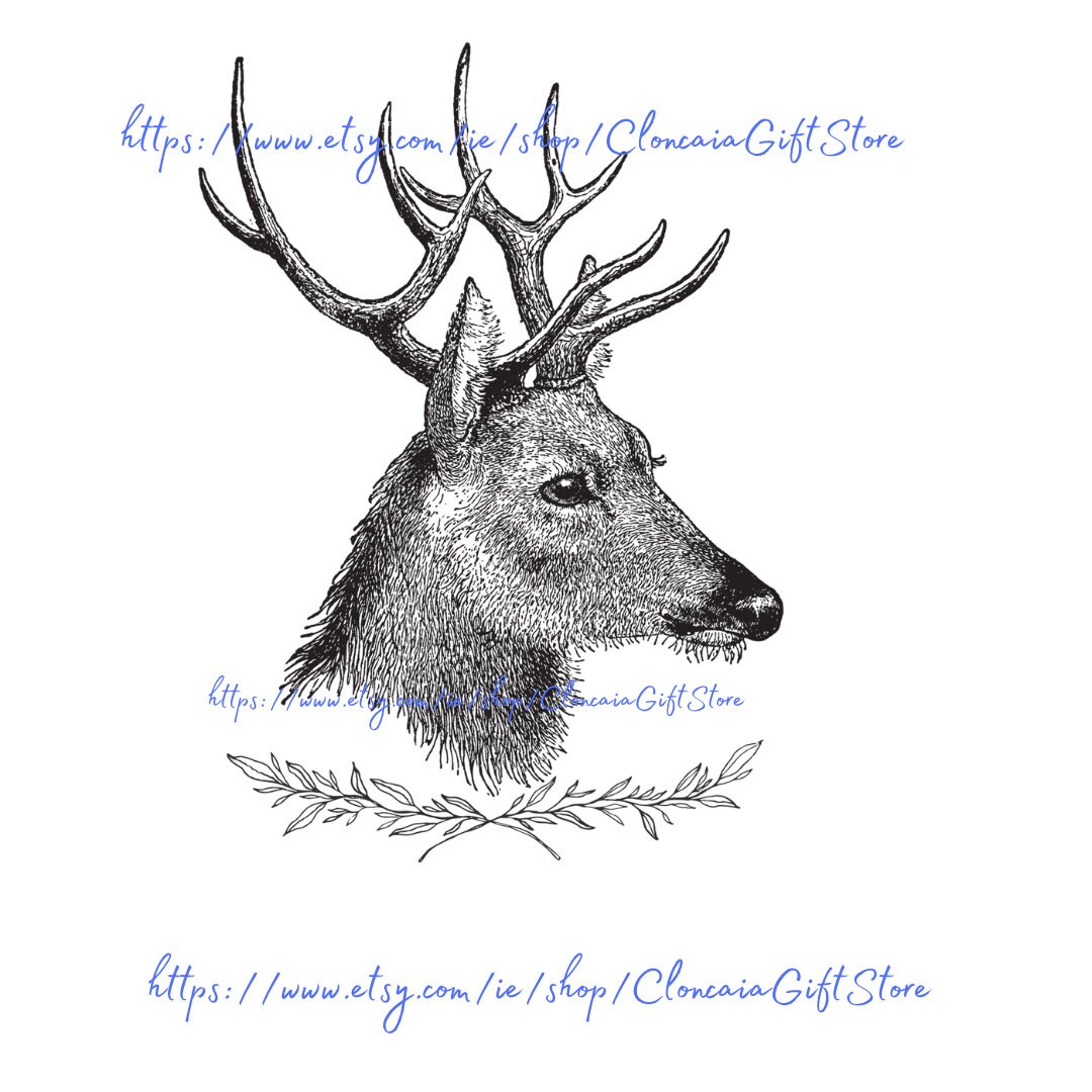 Deer Head Cut File Deer Head Print Deer Head Clipart Etsy