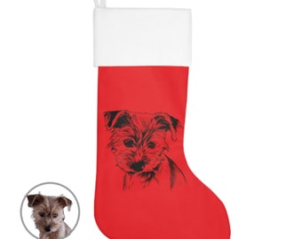 Custom Pet Stocking - Using Pet name and Personalized Name, size 7'' x 13''