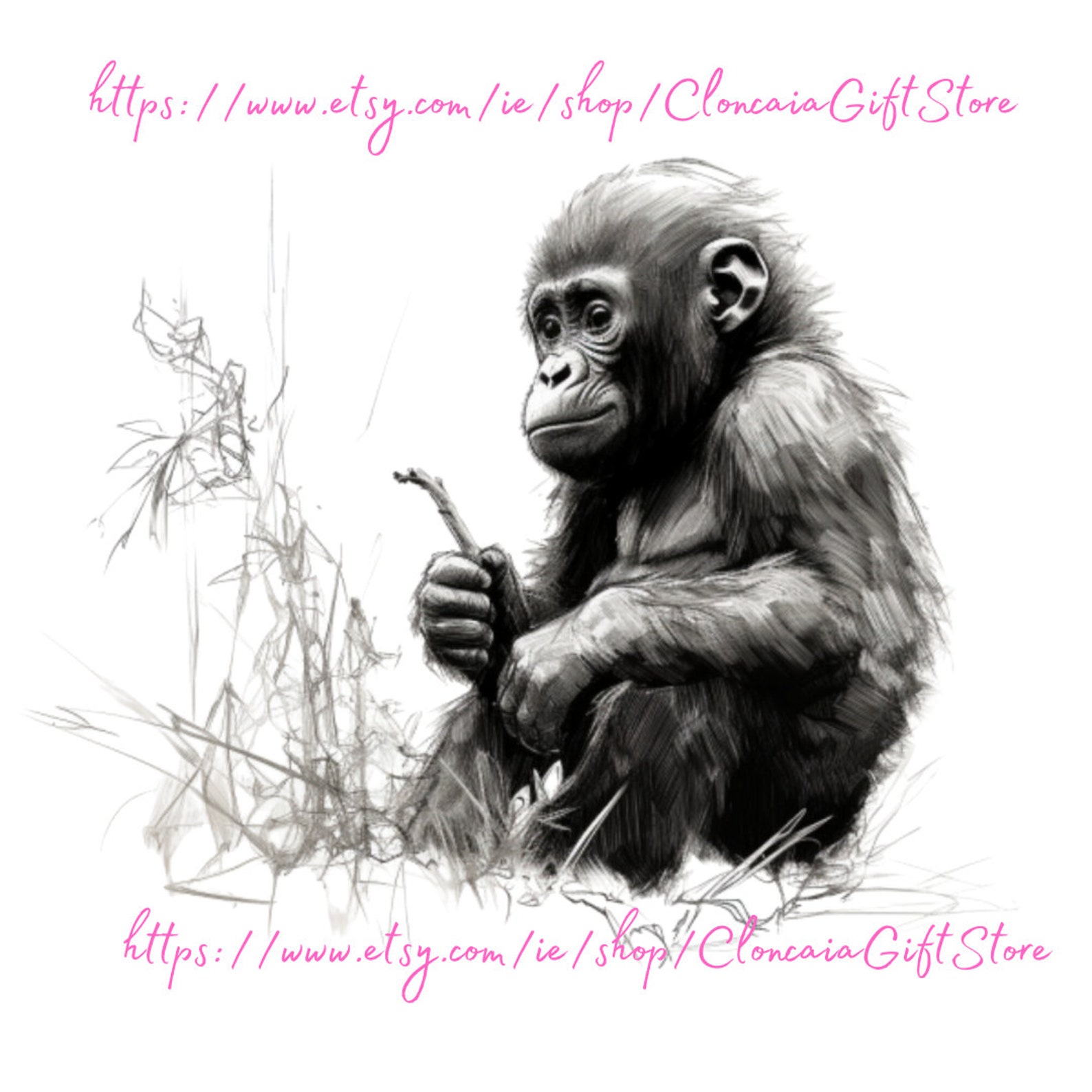 Baby Gorilla Png Baby Gorilla Clipart Baby Gorilla Print Gorilla Design ...