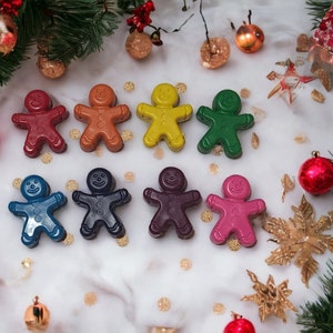 Gingerbread men crayons, kids party favors, Christmas party favors