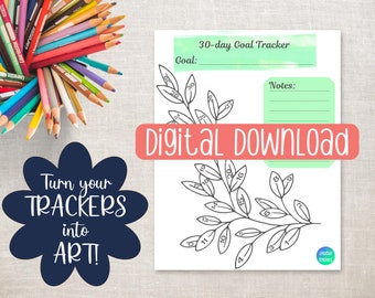30 Day Challenge, Goal Tracker, Habit Tracker, No Spend Challenge, Fitness Log, New Year's Resolutions, Activity Tracker, Fitness Tracker