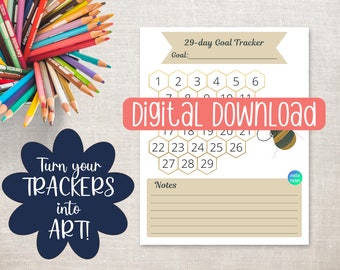 29 Day Tracker, February Tracker, New Year's Resolution, Goal Tracker, Monthly Habit Log, Routine Tracker, Activity Tracker, Fitness Tracker
