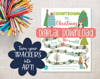 Christmas Countdown Printable, Advent Printable, Days Until Christmas, Christmas Countdown Sign, Christmas Tree Countdown, Christian Advent