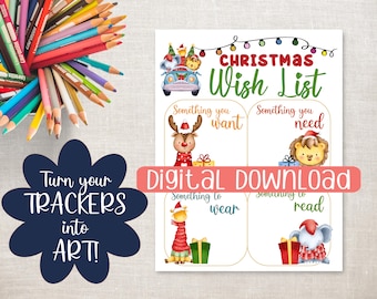 Something You Want, Something You Need, Something to Wear, Something to Read, Christmas Wish List Printable, Simple Christmas Gift List