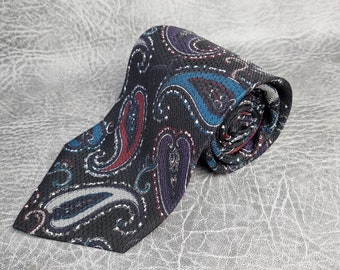 40s Mens Tie Vintage Y'Apre  tie Paisley Handmade Geometric Retro SILK Tie 1940s tie,