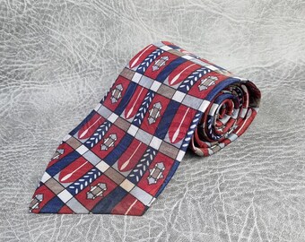 40s Mens Tie Vintage Y'Apre  tie Paisley Handmade Geometric Retro SILK Tie 1940s tie