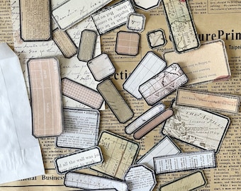 Stamped vintage labels | 30 pieces | Dennison style labels | journaling | Junk journal | art journal | paper craft | planner | ephemera