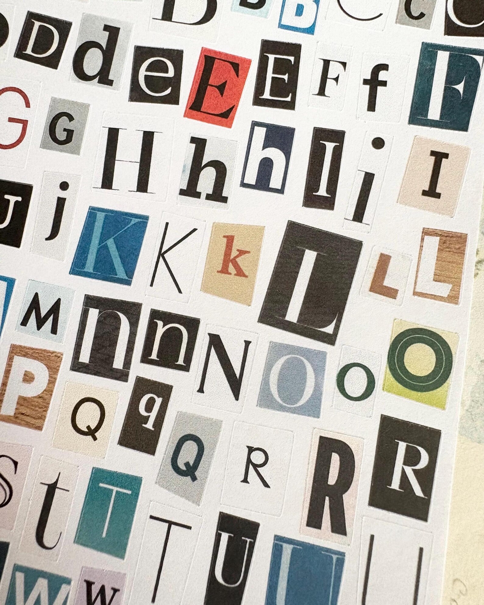 Magazine Letter Ransom Note Sticker Sheet - Magazine Alphabet Letters | Ransom Note Letters ...