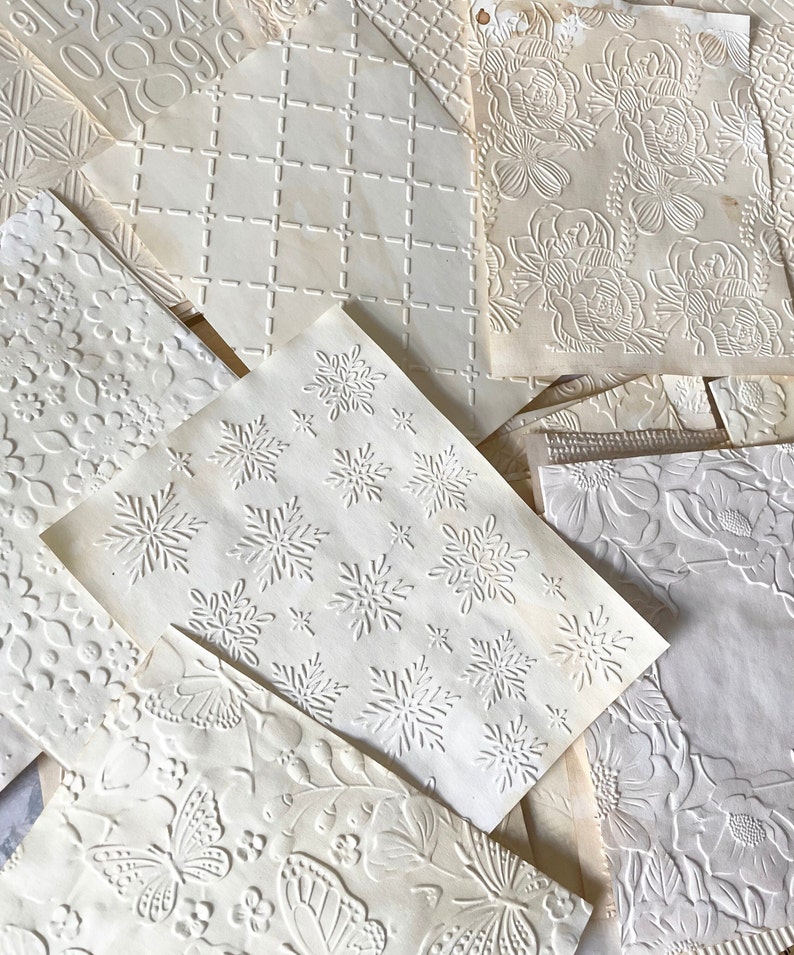 Embossed Tea-dyed Paper Set | 5 Sheets | Scrapbook Paper | Journaling ...