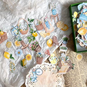 Stickers découpés - Pique-nique estival | Mélange aléatoire 20 pièces | Aquarelle | journalisation | fait main | planificateur | éphémères