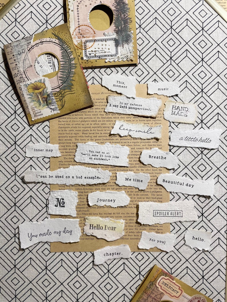 Stamped Letter Ephemera Handmade Paper 20 Pieces Etsy