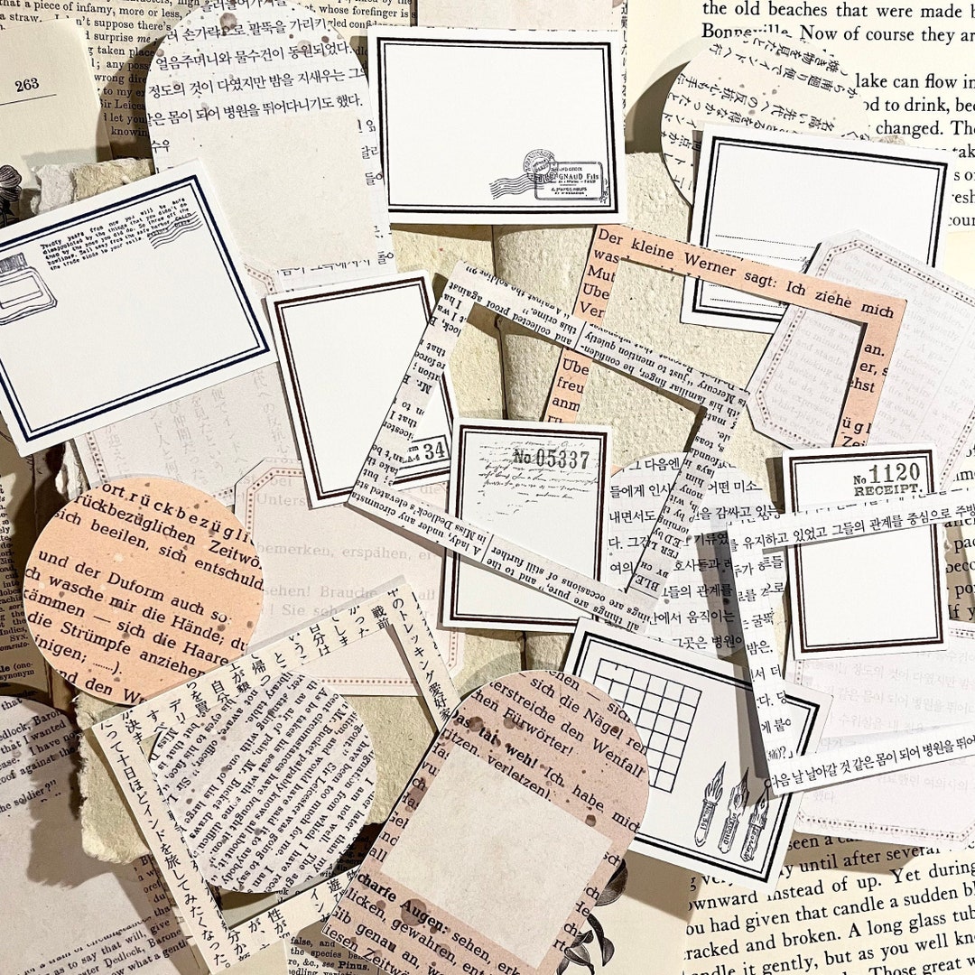 Labels & Frames Ephemera - Vintage Book Theme | 23 Pieces | Journaling ...