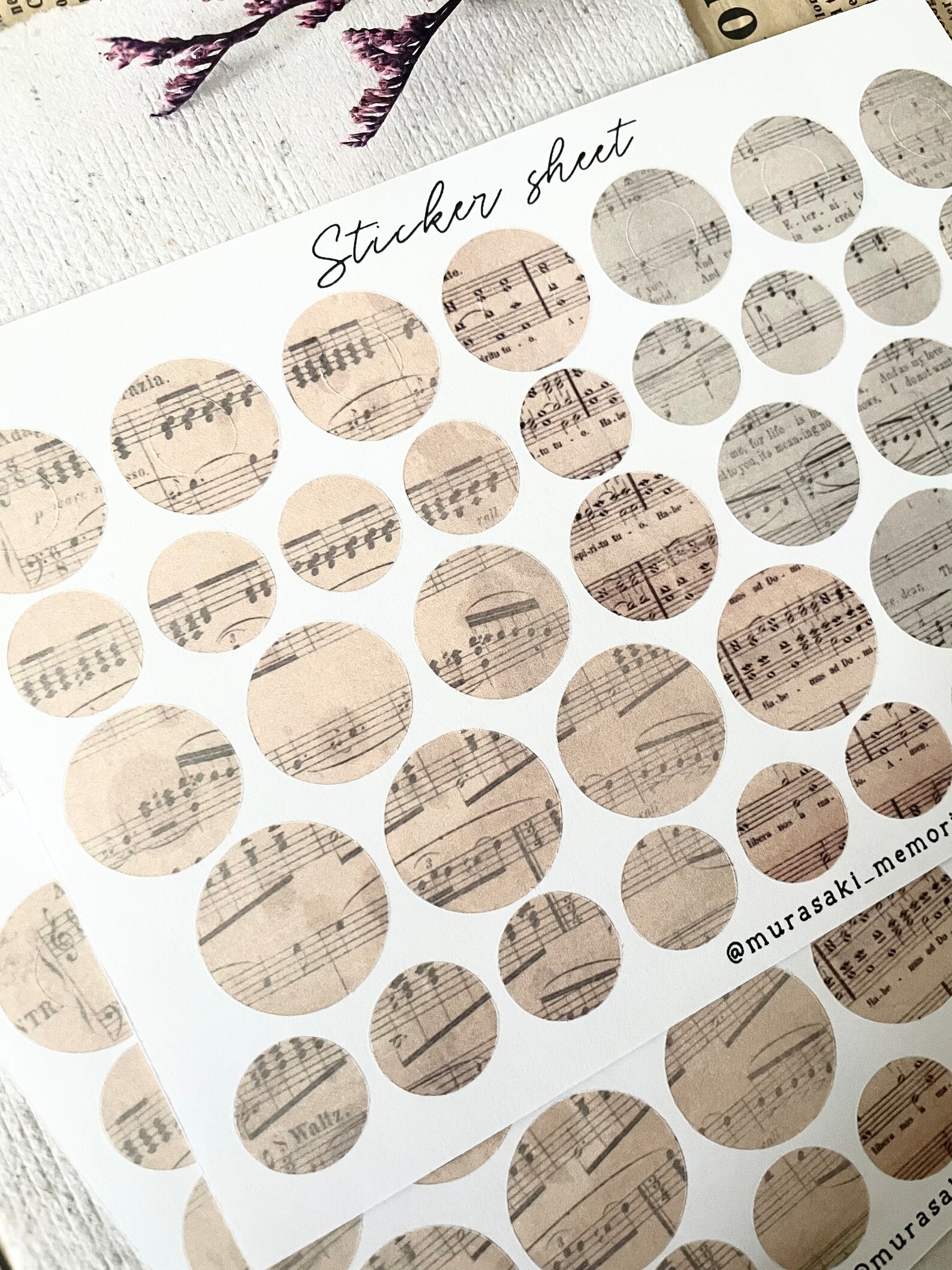 Sticker Sheet - Musical Notes | Circle and Eyelets | Journaling ...
