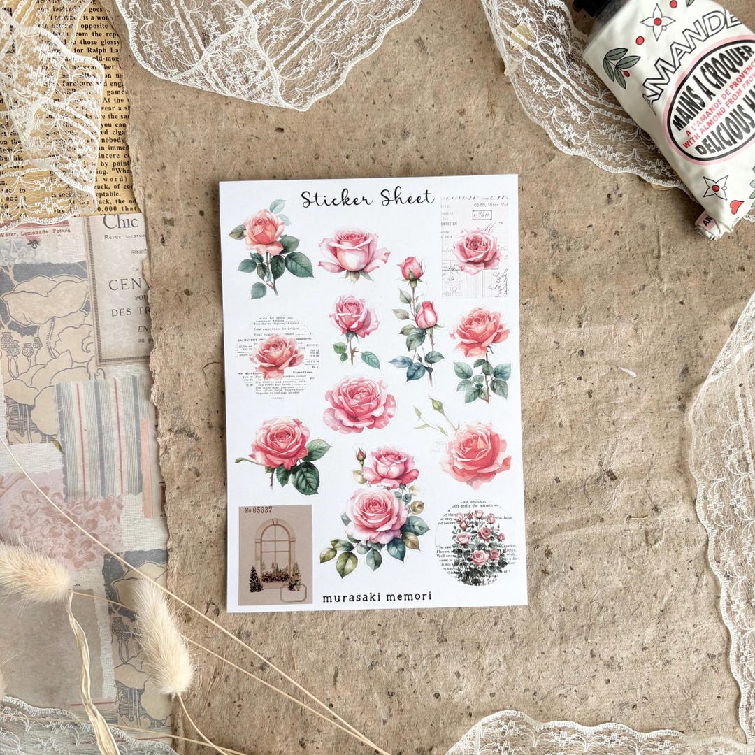 Sticker Sheet - Rose Love | Journaling | Planner | Scrapbooking ...