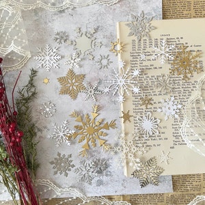 Ensemble prédécoupé - Flocons de neige mélangés | 15 pièces | découper | scrapbooking | journalisation | fabrication de cartes | journal indésirable