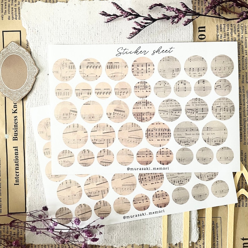 Sticker Sheet - Musical Notes | Circle and Eyelets | Journaling ...