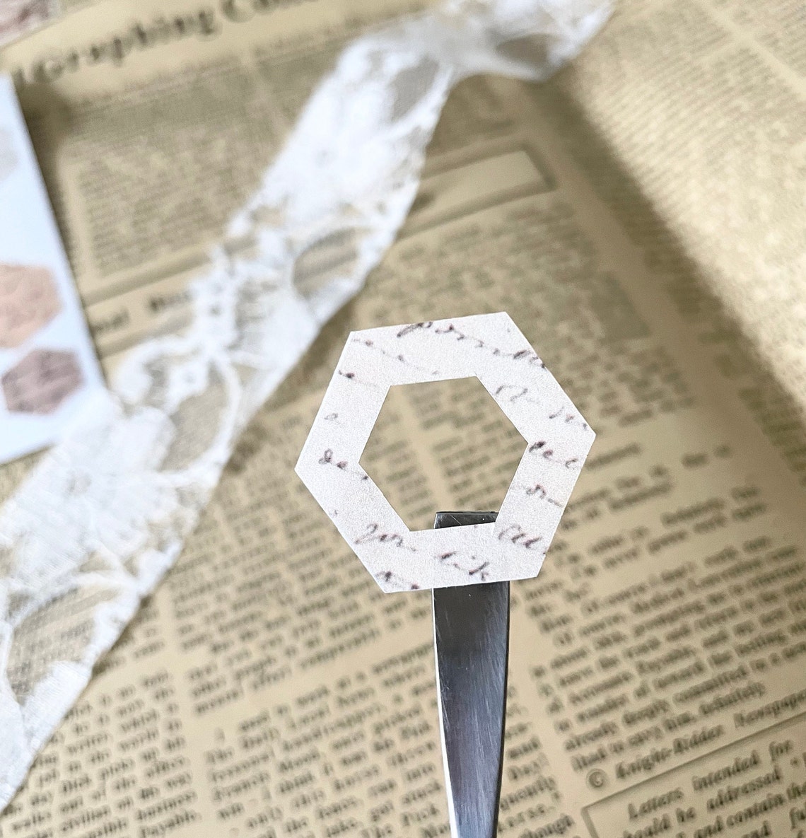 Sticker Sheet - Hexagon Script | Hexagon Eyelets | Journaling | Planner ...