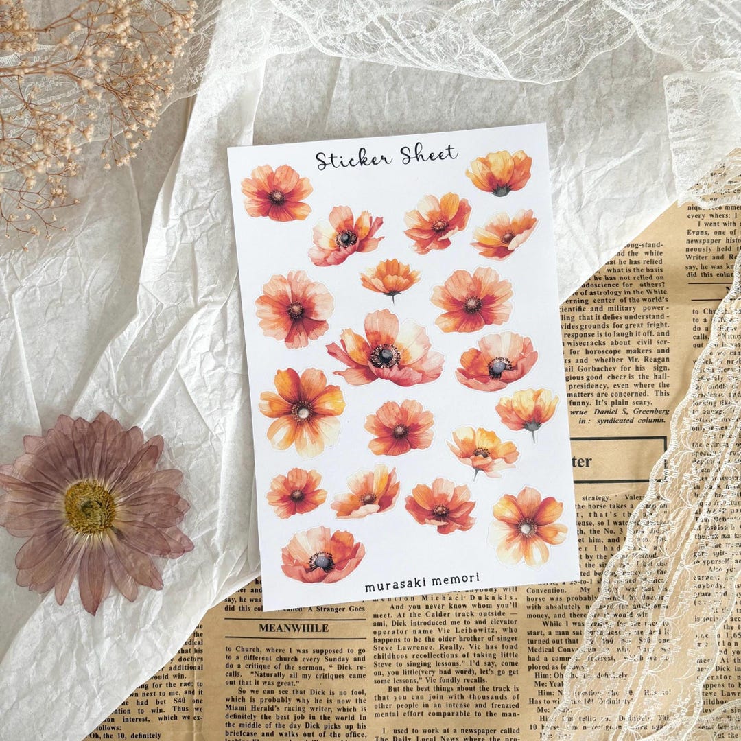 Sticker Sheet - Autumn Wild Flower | Journaling | Planner ...
