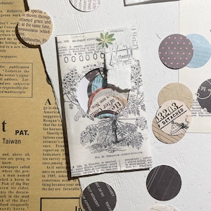 50 pieces circle labels | paper cuts | vintage | DIY | junk journal | scrapbooking | ephemera