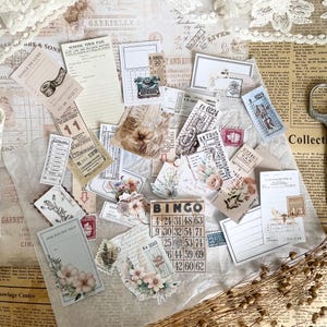 Ephemera set - Label and collage | 25 + pieces | journaling | junk journal | planner | scrapbooking | cut outs