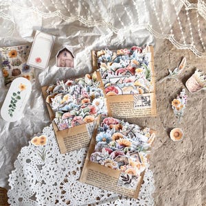Bolso de fazenda vintage - Ephemera + Etiquetas | +80 peças | diário | diário de lixo | scrapbooking | recortes