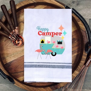 Happy Camper Retro Kitchen Towel