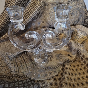 Fostoria Century Flat Footed Double Light Candleholder