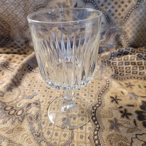Libbey Winchester Durafuff Stem Clear Goblet Pressed Glass Wine 7.25" Wedding, Shower, Anniversary
