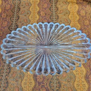 Heisey Crystal Crystolite 12 1/2&quot; 3-Part Tab Handled Relish