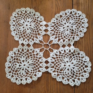 Hand Crocheted Vintage 11 x 11 inch Doily Handmade Lace