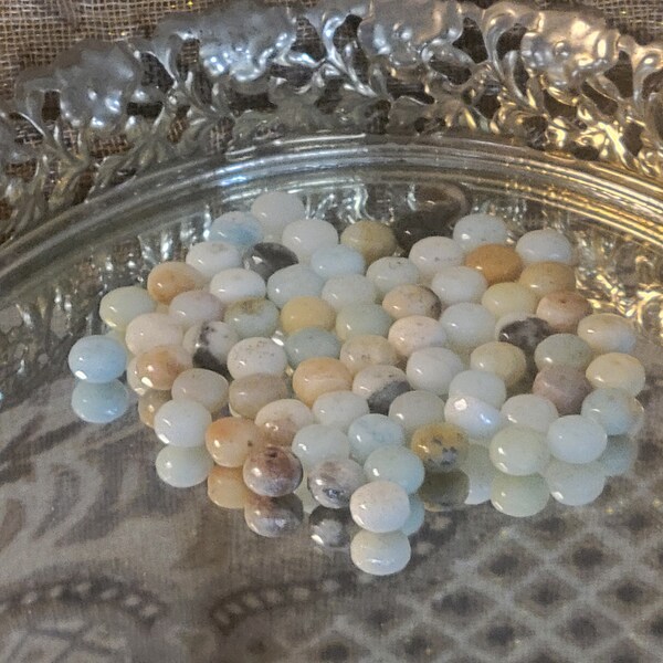 8mm Flower Amazonite Faceted Bead Polished Rondell Beads, 66 in package