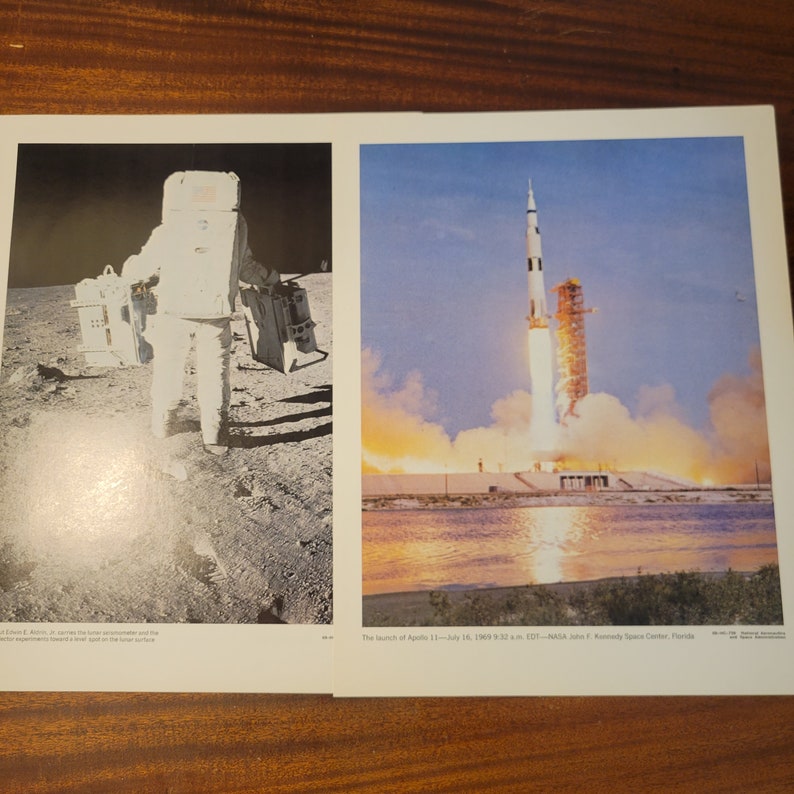 1969 Official NASA 11x14 Apollo First Manned Lunar - Etsy