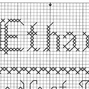 Personalisiertes Kreuzstichmuster mit Namensbedeutung Ethan und Bibelvers – PDF-Download