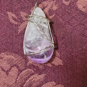 Handcrafted Wire-Wrapped Amethyst Pendant - 2" Gemstone Jewelry