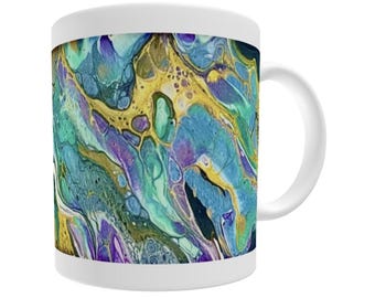 Vibrant Jungle* white glossy mug - original artwork design