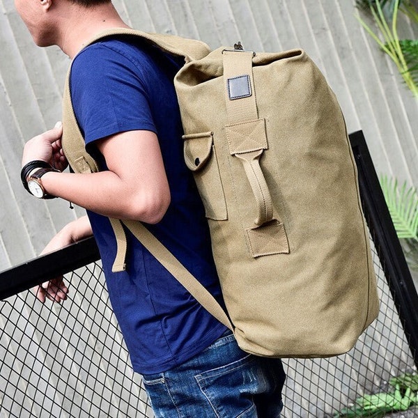 Canvas Rucksack Etsy