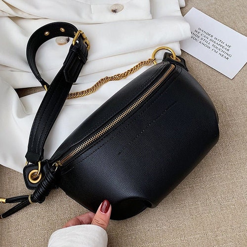 Vegan Leather Shoulder Sling Bag Belt Bag Minimalist Etsy