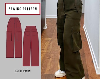 High Waisted Cargo Pants Sewing Pattern | INSTANT DOWNLOAD| SewingPattern | Pants