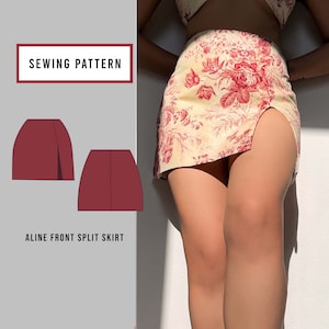 A-Line Single Slit Skirt  | INSTANT DOWNLOAD | PDF Sewing Pattern | Printable Pattern | Mini Skirt | High Waisted